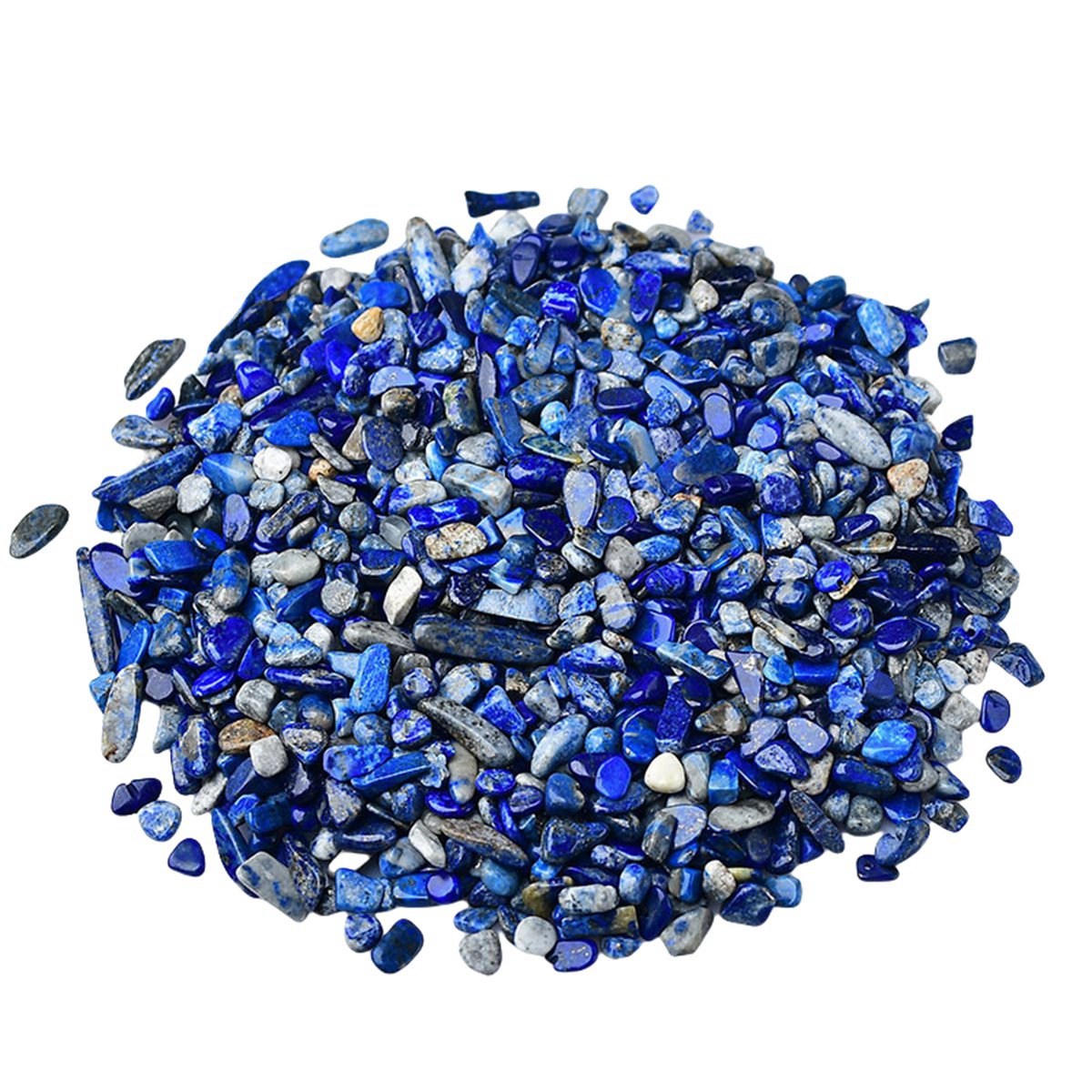 100 Gram Tumbled Lapis Lazuli Chips Crushed Gemstone Perfect for Home Decoration & Decor Jewelry Making Chakra Healing Meditation Wicca Vases & Plants - Irregular Shaped Pieces