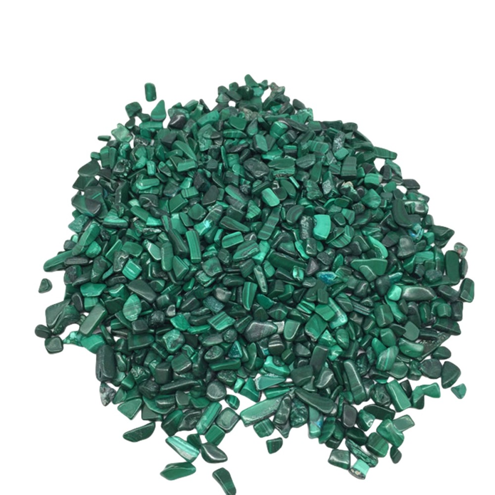 100 Gram Tumbled Malachite Chips Crushed Gemstone Perfect for Home Decoration & Decor Jewelry Making Chakra Healing Meditation Wicca Vases & Plants - Irregular Shaped Pieces