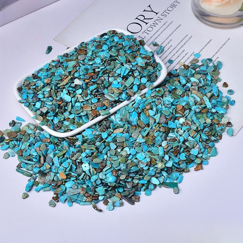 100 Gram Natural Turquoise Chips Crushed Gemstone Perfect for Home Decoration & Decor Jewelry Making Chakra Healing Meditation Wicca Vases & Plants - Irregular Shaped Pieces