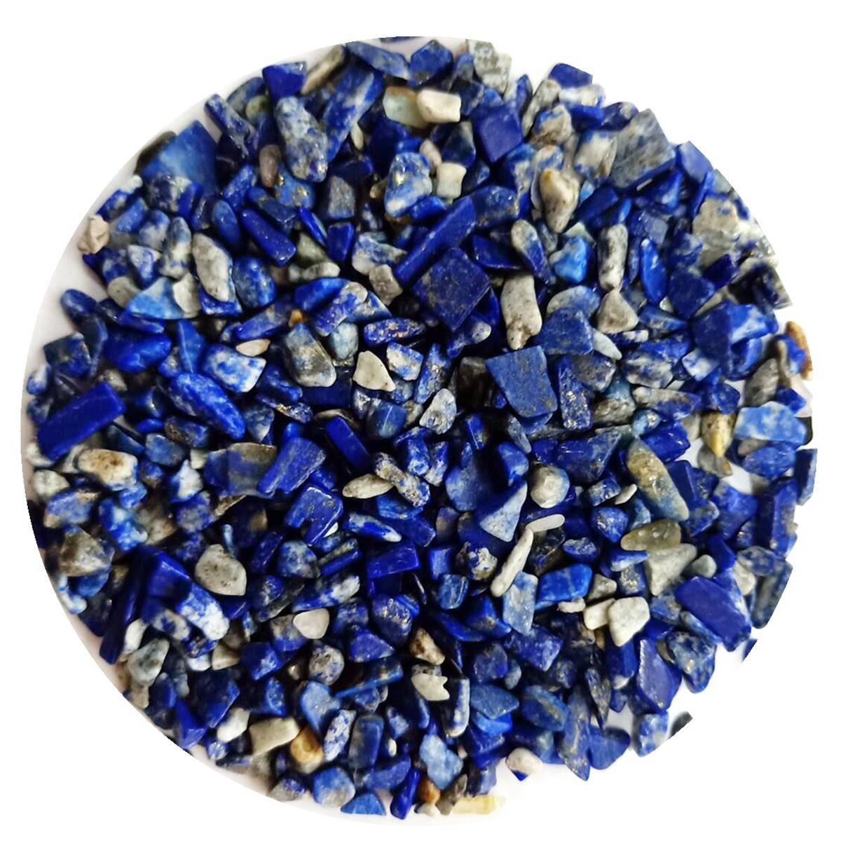 100 Gram Tumbled Lapis Lazuli Chips Crushed Gemstone Perfect for Home Decoration & Decor Jewelry Making Chakra Healing Meditation Wicca Vases & Plants - Irregular Shaped Pieces