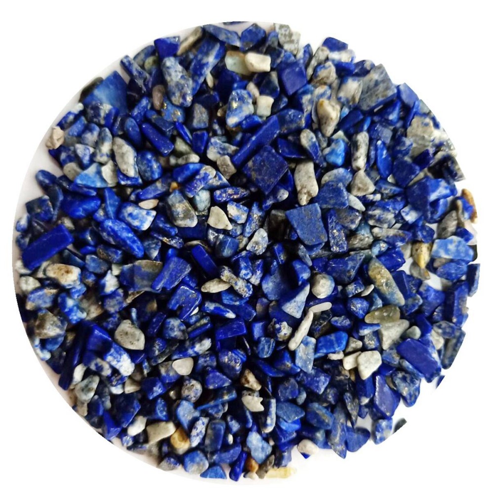 100 Gram Tumbled Lapis Lazuli Chips Crushed Gemstone Perfect for Home Decoration & Decor Jewelry Making Chakra Healing Meditation Wicca Vases & Plants - Irregular Shaped Pieces