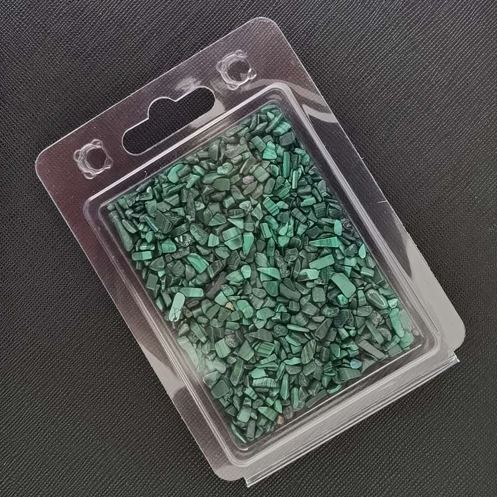 100 Gram Tumbled Malachite Chips Crushed Gemstone Perfect for Home Decoration & Decor Jewelry Making in Plastic Box