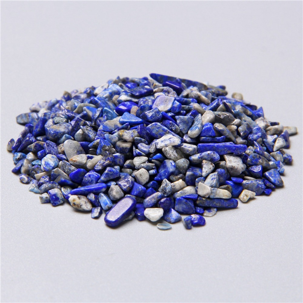 100 Gram Tumbled Lapis Lazuli Chips Crushed Gemstone Perfect for Home Decoration & Decor Jewelry Making Chakra Healing Meditation Wicca Vases & Plants - Irregular Shaped Pieces