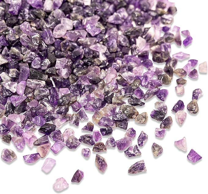 Amethyst Chips 100Gram Crushed Gemstone Perfect for Home Decoration & Decor Jewelry Making Chakra Healing Meditation Wicca Vases & Plants - Irregular Shaped Pieces