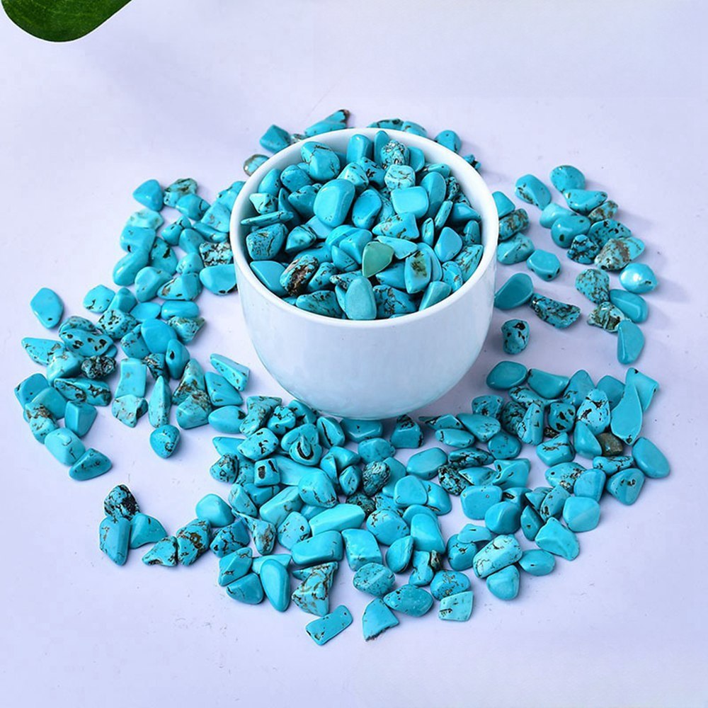 100 Gram Syn.Turquoise Chips Crushed Gemstone Perfect for Home Decoration & Decor Jewelry Making Chakra Healing Meditation Wicca Vases & Plants - Irregular Shaped Pieces