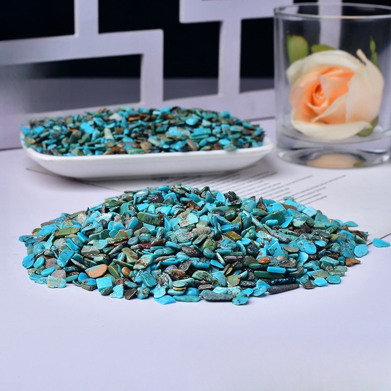 100 Gram Natural Turquoise Chips Crushed Gemstone Perfect for Home Decoration & Decor Jewelry Making Chakra Healing Meditation Wicca Vases & Plants - Irregular Shaped Pieces