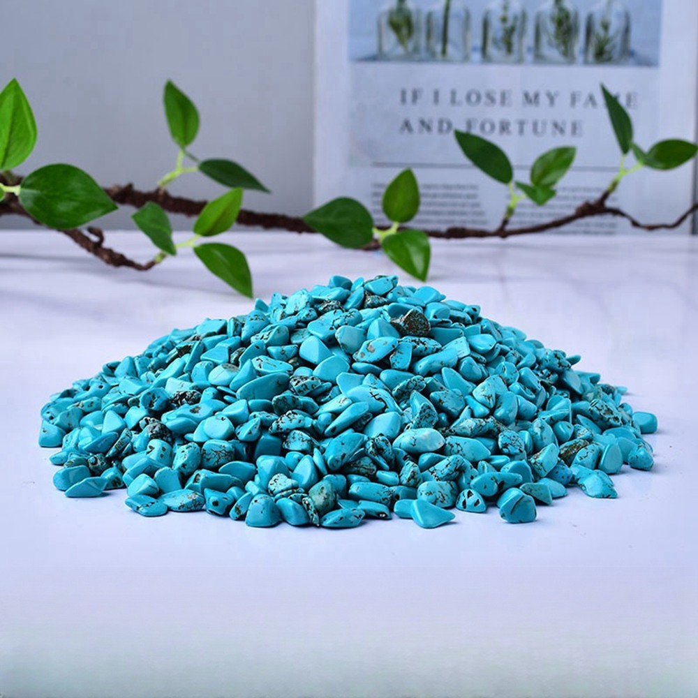 100 Gram Syn.Turquoise Chips Crushed Gemstone Perfect for Home Decoration & Decor Jewelry Making Chakra Healing Meditation Wicca Vases & Plants - Irregular Shaped Pieces