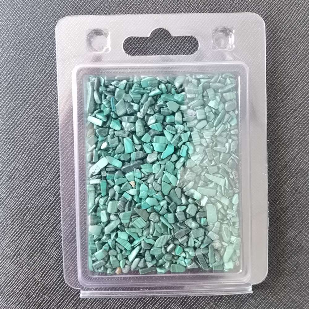 100 Gram Tumbled Malachite Chips Crushed Gemstone Perfect for Home Decoration & Decor Jewelry Making in Plastic Box