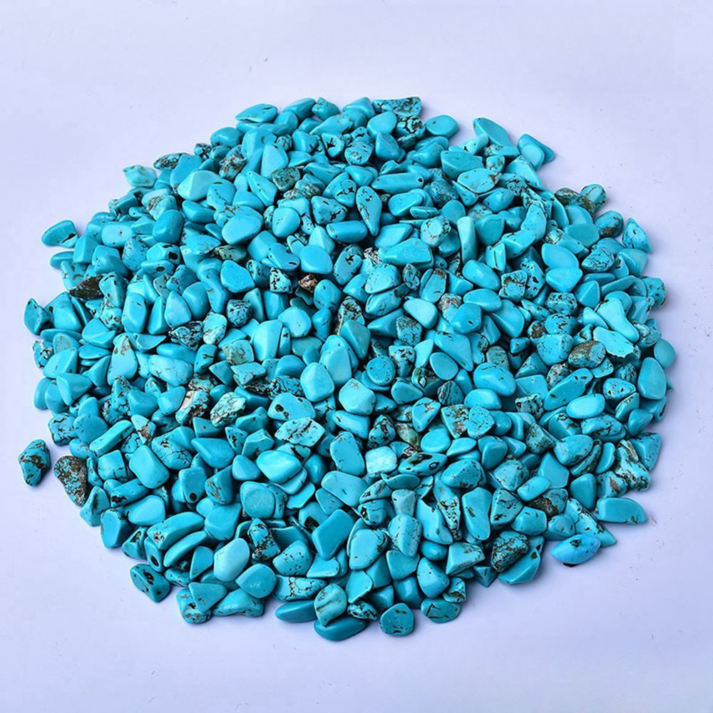 100 Gram Syn.Turquoise Chips Crushed Gemstone Perfect for Home Decoration & Decor Jewelry Making Chakra Healing Meditation Wicca Vases & Plants - Irregular Shaped Pieces