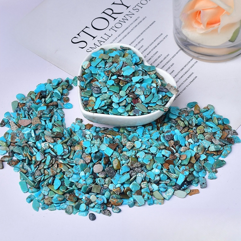 100 Gram Natural Turquoise Chips Crushed Gemstone Perfect for Home Decoration & Decor Jewelry Making Chakra Healing Meditation Wicca Vases & Plants - Irregular Shaped Pieces