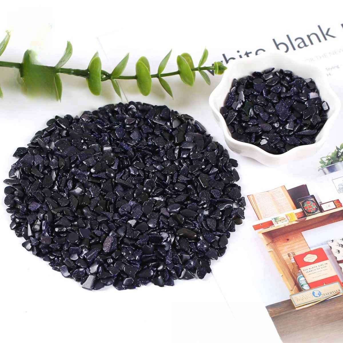 Chip Blue Sandstone Beads for Home Decoration & Decor Making Jewelry 100Gram