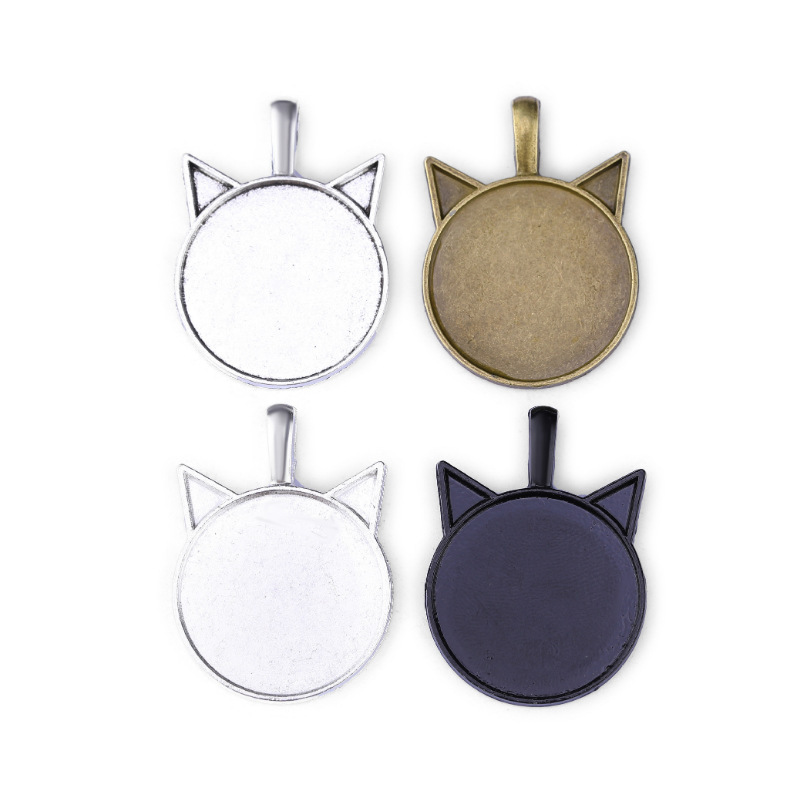 Alloy Pendant Accessories for DIY Making Jewelry  Cat Shape Metal Findings without Stone Cabochons