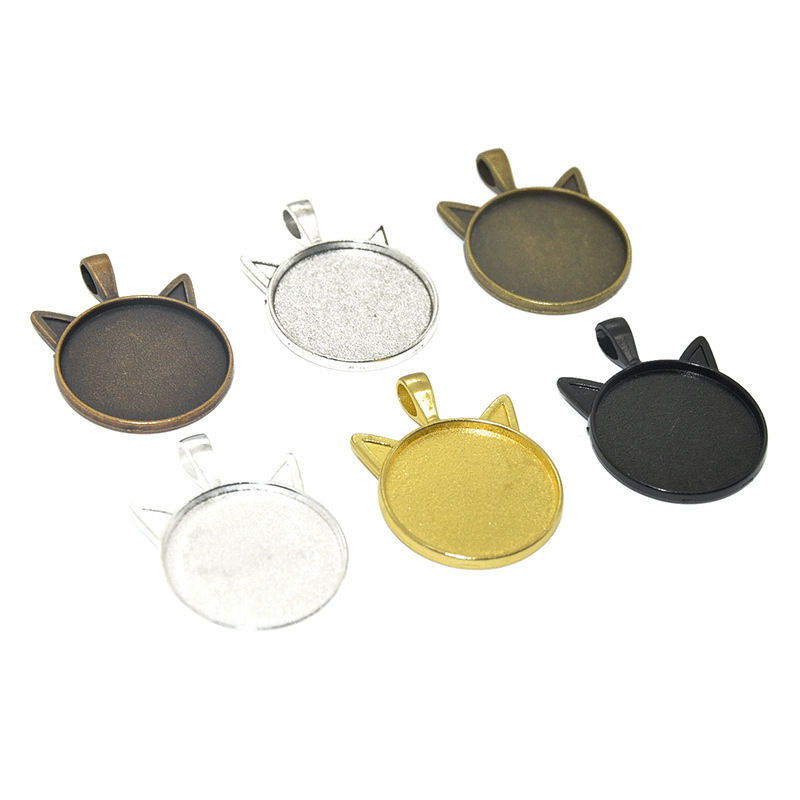 Alloy Pendant Accessories for DIY Making Jewelry  Cat Shape Metal Findings without Stone Cabochons