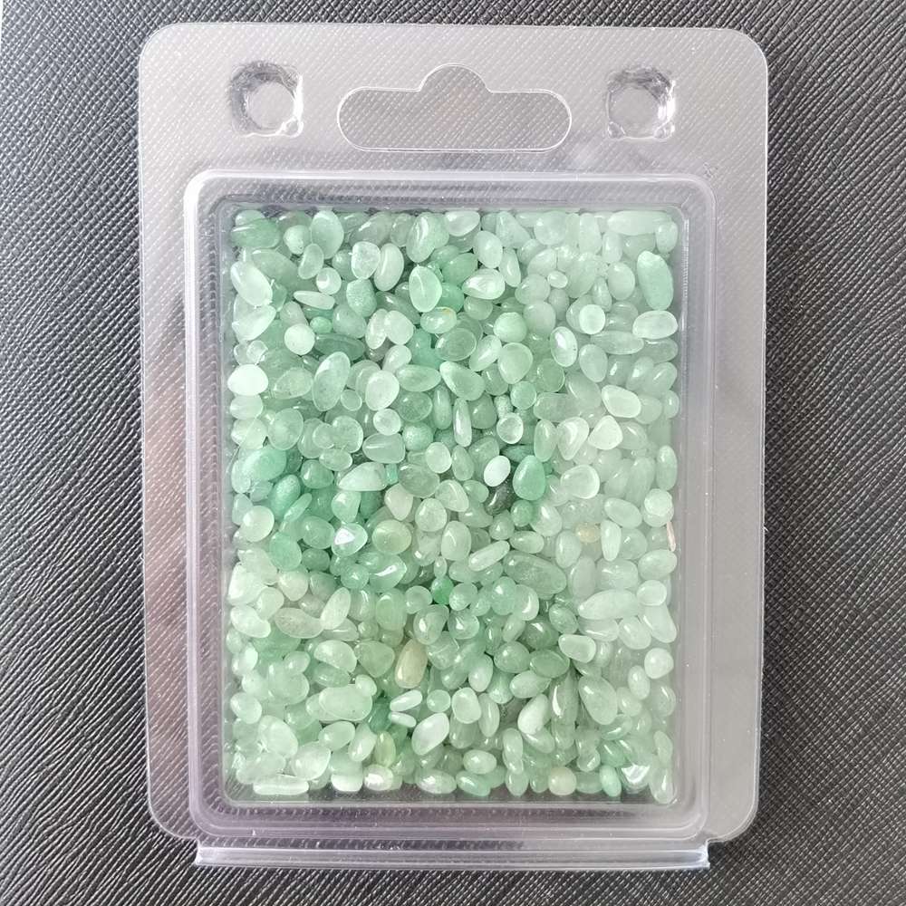 Chip Green Aventurine Stone Beads for Home Decoration & Decor Making Jewelry 100Gram in Plastic Box