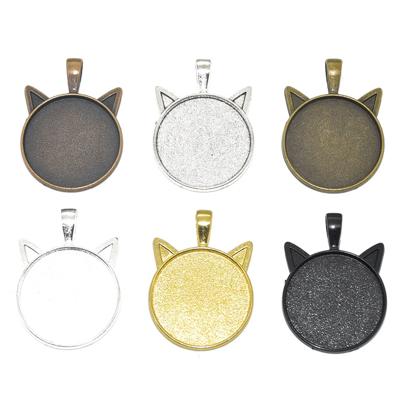 Alloy Pendant Accessories for DIY Making Jewelry  Cat Shape Metal Findings without Stone Cabochons