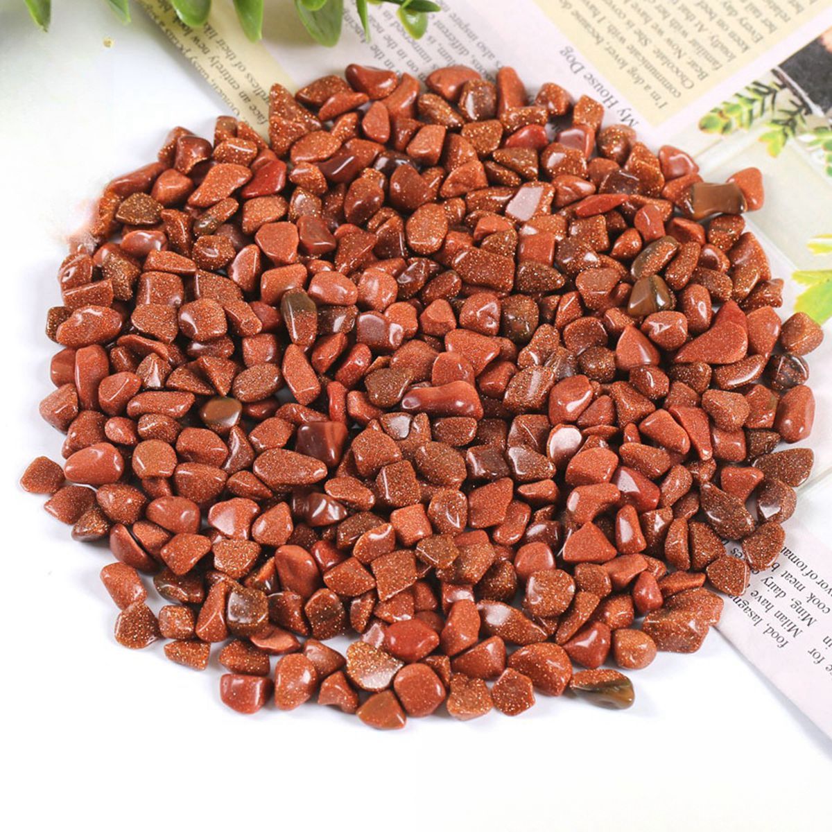 Chip Red Goldstone Stone Beads for Home Decoration & Decor Making Jewelry 100Gram