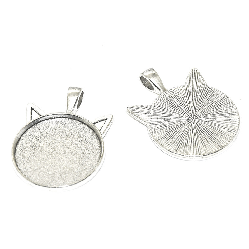 Alloy Pendant Accessories for DIY Making Jewelry  Cat Shape Metal Findings without Stone Cabochons