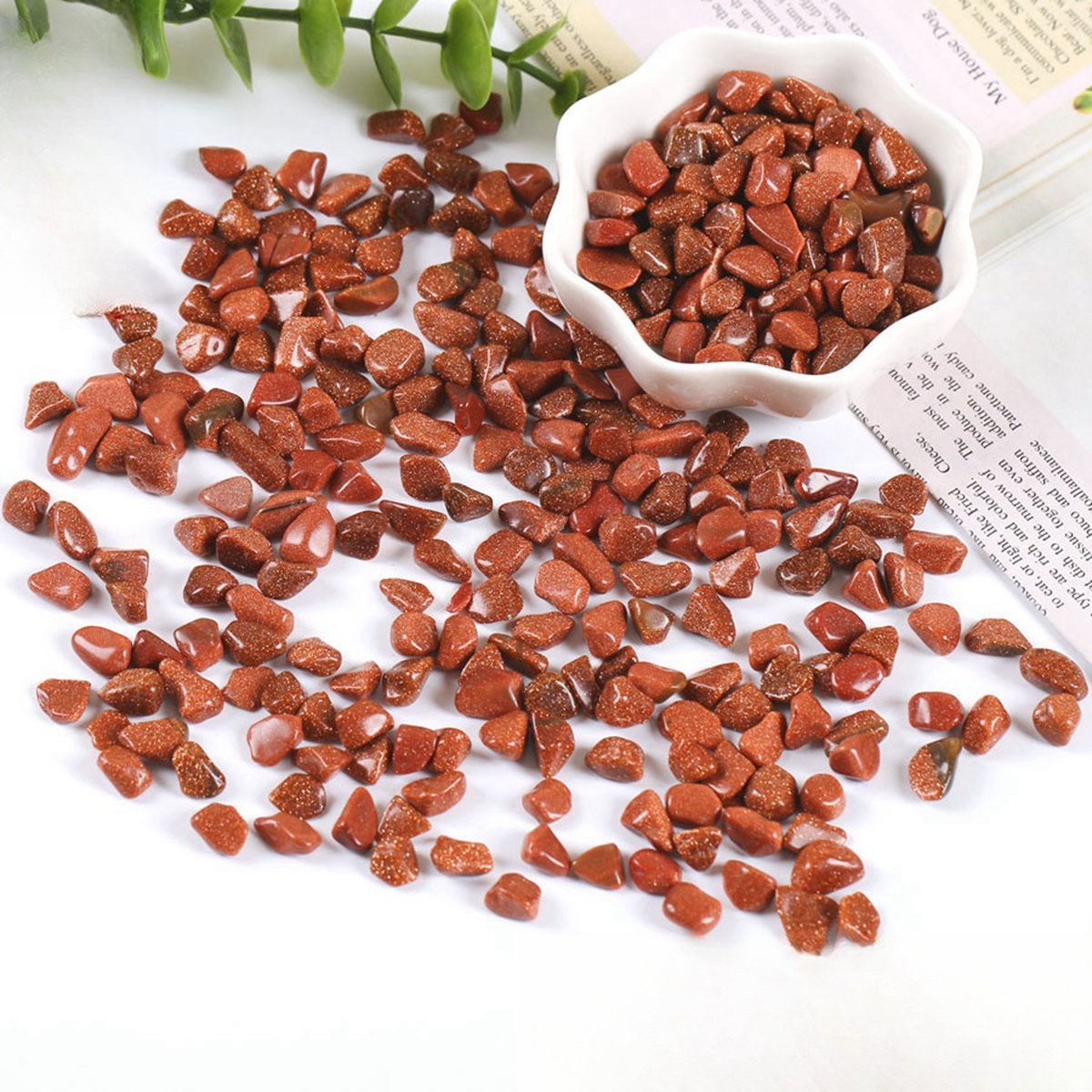 Chip Red Goldstone Stone Beads for Home Decoration & Decor Making Jewelry 100Gram
