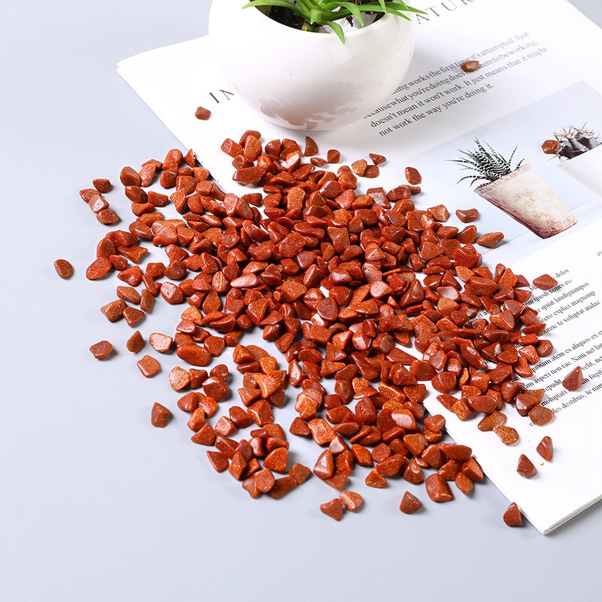 Chip Red Goldstone Stone Beads for Home Decoration & Decor Making Jewelry 100Gram