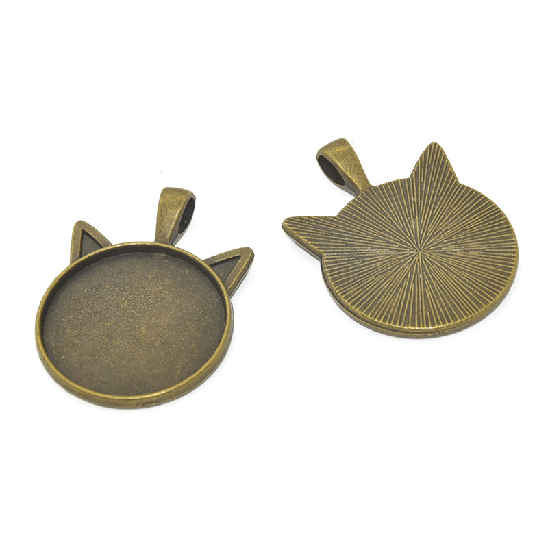 Alloy Pendant Accessories for DIY Making Jewelry  Cat Shape Metal Findings without Stone Cabochons