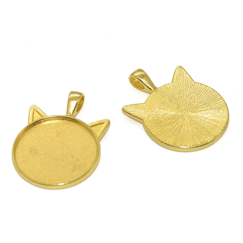 Alloy Pendant Accessories for DIY Making Jewelry  Cat Shape Metal Findings without Stone Cabochons
