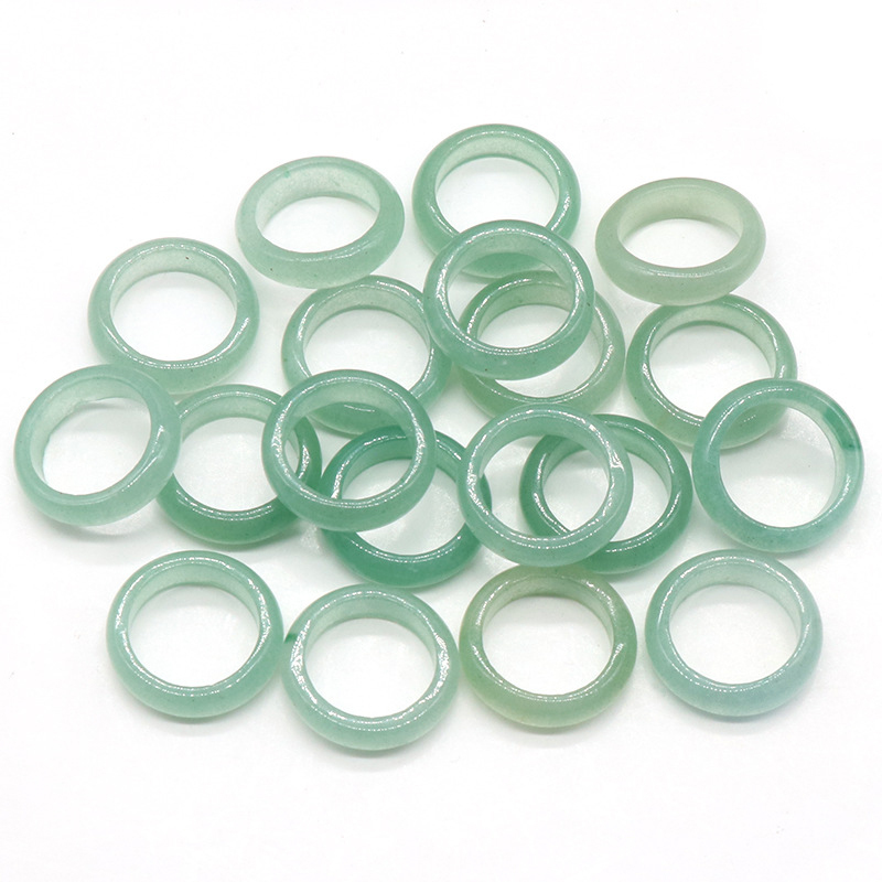 6MM Thickness Natural Domed Gemstone Band Rings  Diameter 16-18mm Vintage Knuckle Stackable Finger Round Donut Ring