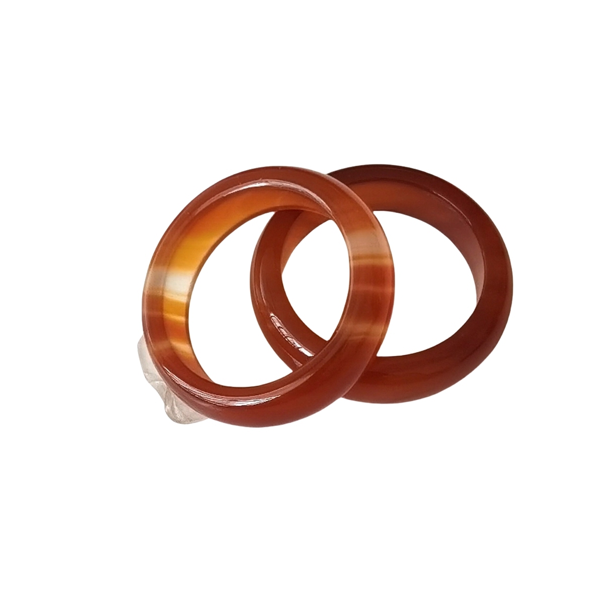 Red Carnelian Band Rings 6MM Thickness  Natural Vintage Knuckle Stackable Finger Round Donut Ring for Women Girls