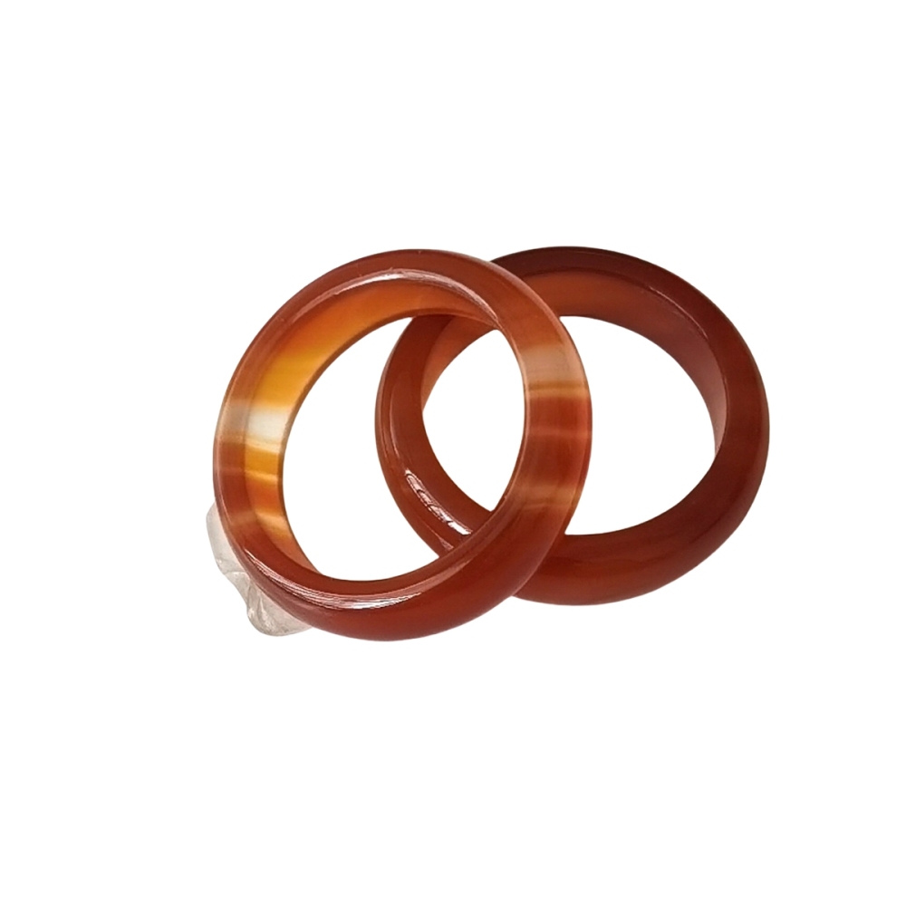 Red Carnelian Band Rings 6MM Thickness  Natural Vintage Knuckle Stackable Finger Round Donut Ring for Women Girls