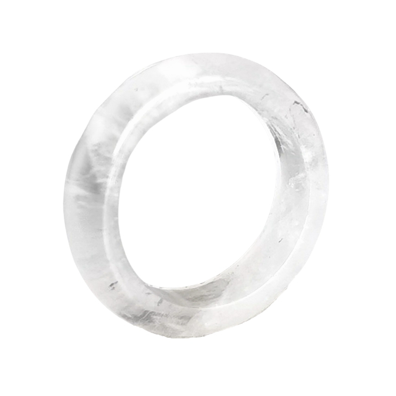 Quartz Crystal Band Rings 6MM Thickness  Natural Vintage Knuckle Stackable Finger Round Donut Ring for Women Girls