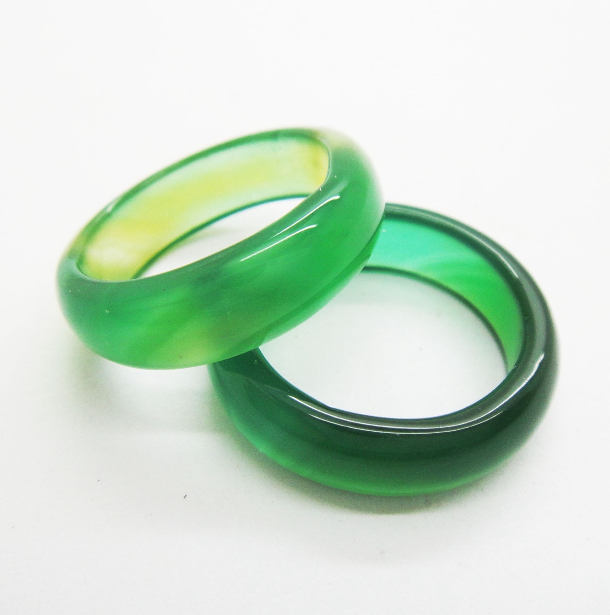 6MM Thickness Natural Domed Gemstone Band Rings  Diameter 16-18mm Vintage Knuckle Stackable Finger Round Donut Ring