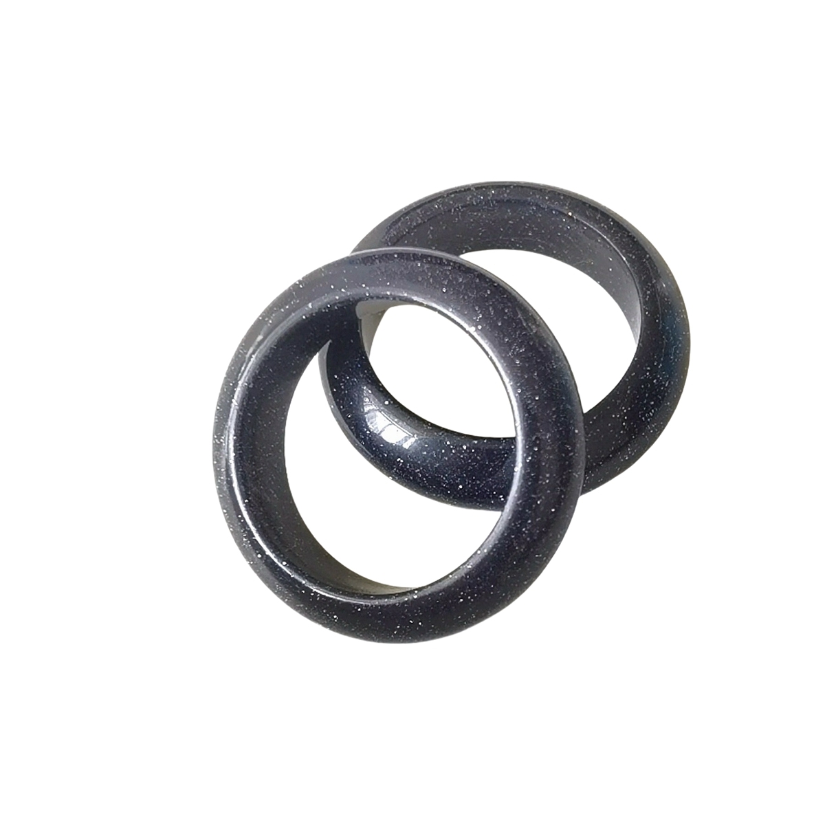 Blue Sandstone Band Rings 6MM Thickness  Natural Vintage Knuckle Stackable Finger Round Donut Ring for Women Girls
