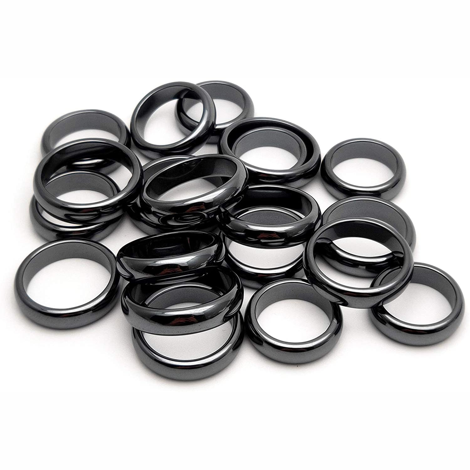 6MM Thickness Natural Domed Gemstone Band Rings  Diameter 16-18mm Vintage Knuckle Stackable Finger Round Donut Ring