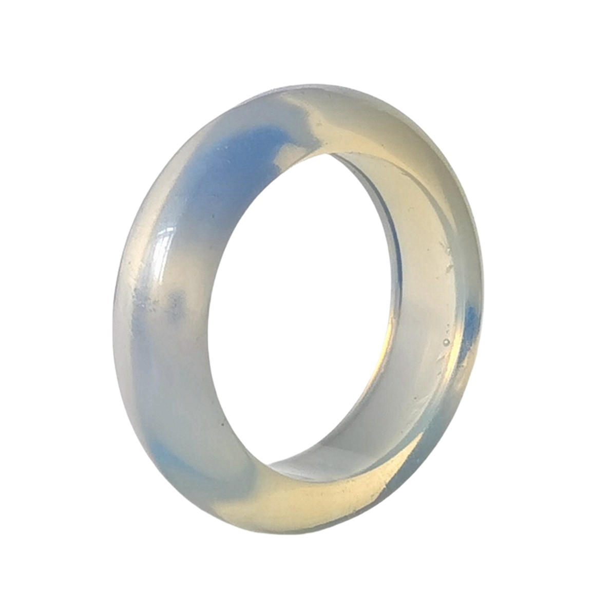 6MM Thickness Natural Domed Gemstone Band Rings  Diameter 16-18mm Vintage Knuckle Stackable Finger Round Donut Ring