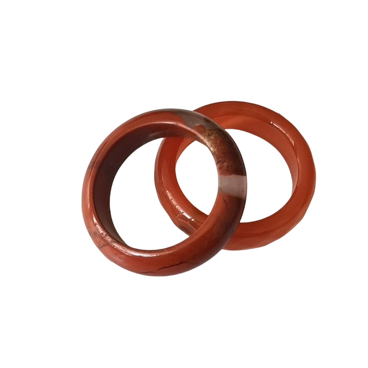 Red Jasper Band Rings 6MM Thickness  Natural Vintage Knuckle Stackable Finger Round Donut Ring for Women Girls