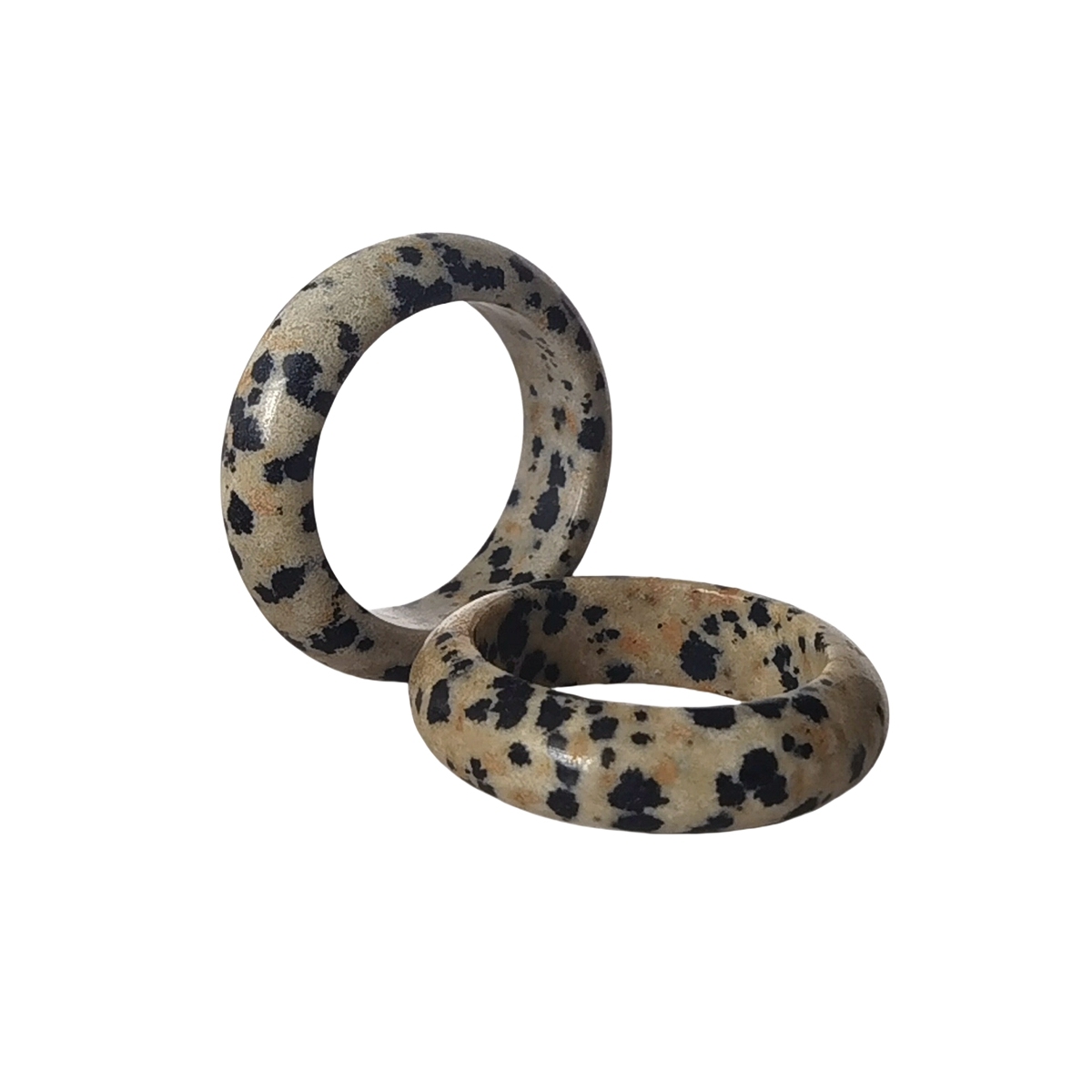 Spot Jasper Band Rings 6MM Thickness  Natural Vintage Knuckle Stackable Finger Round Donut Ring for Women Girls