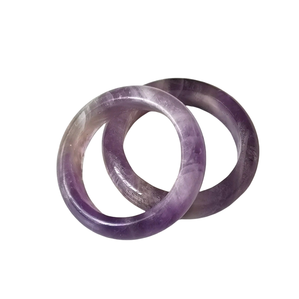 Amethyst  Band Rings 6MM Thickness  Natural Vintage Knuckle Stackable Finger Round Donut Ring for Women Girls