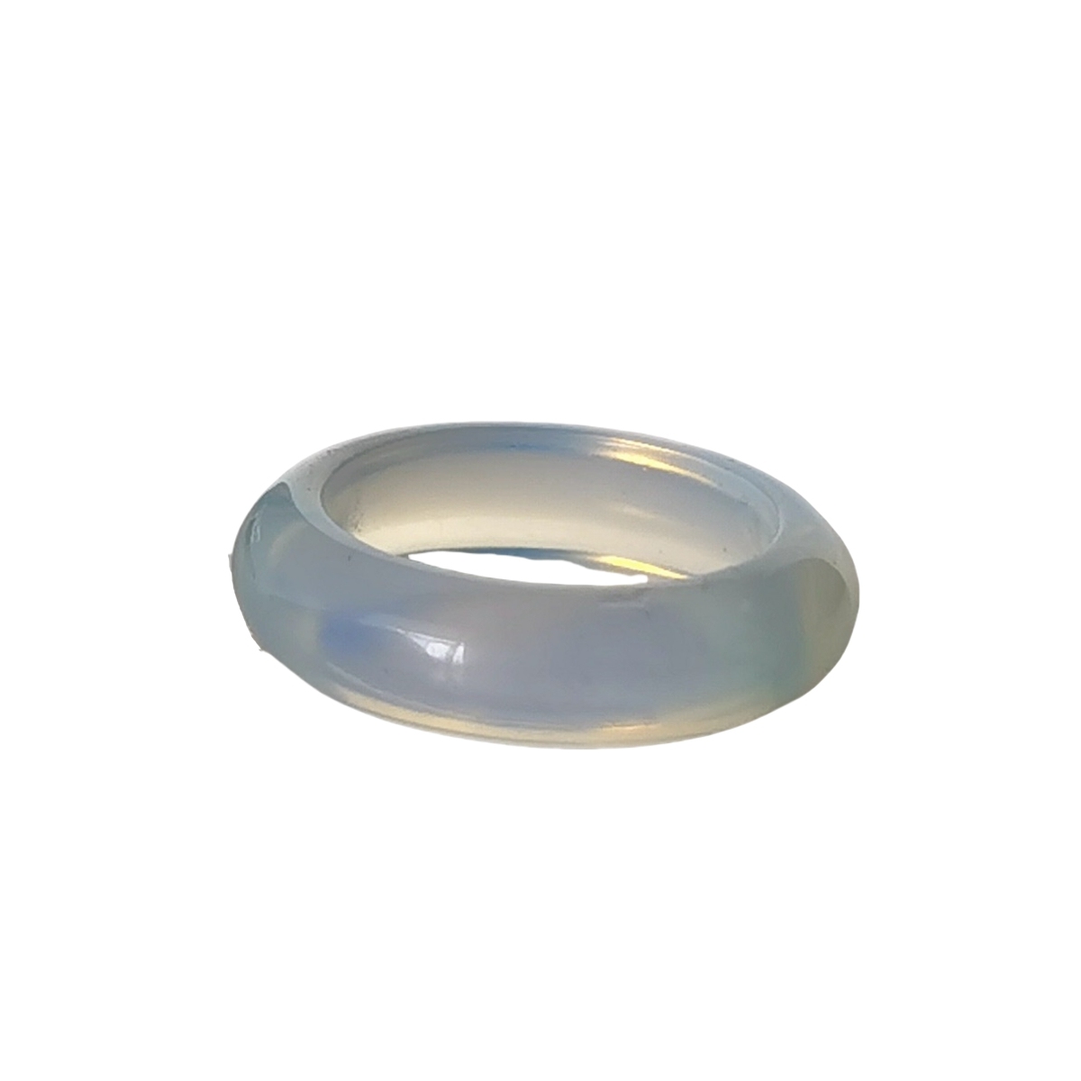Opalite Band Rings 6MM Thickness  Natural Vintage Knuckle Stackable Finger Round Donut Ring for Women Girls