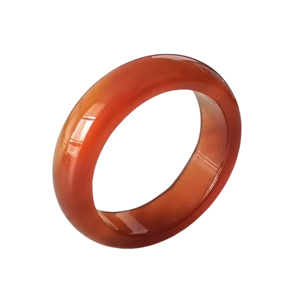 Red Carnelian Band Rings 6MM Thickness  Natural Vintage Knuckle Stackable Finger Round Donut Ring for Women Girls