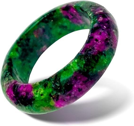 6MM Thickness Natural Domed Gemstone Band Rings  Diameter 16-18mm Vintage Knuckle Stackable Finger Round Donut Ring