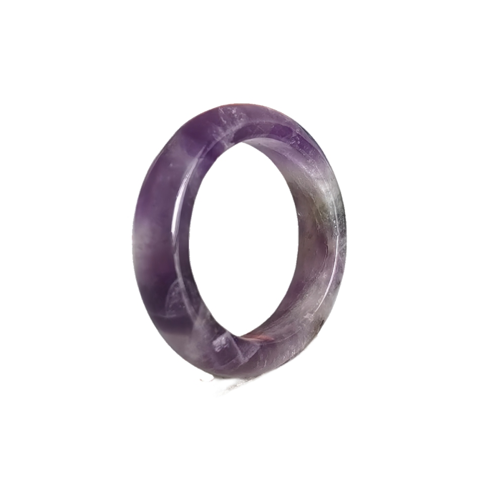 Amethyst  Band Rings 6MM Thickness  Natural Vintage Knuckle Stackable Finger Round Donut Ring for Women Girls