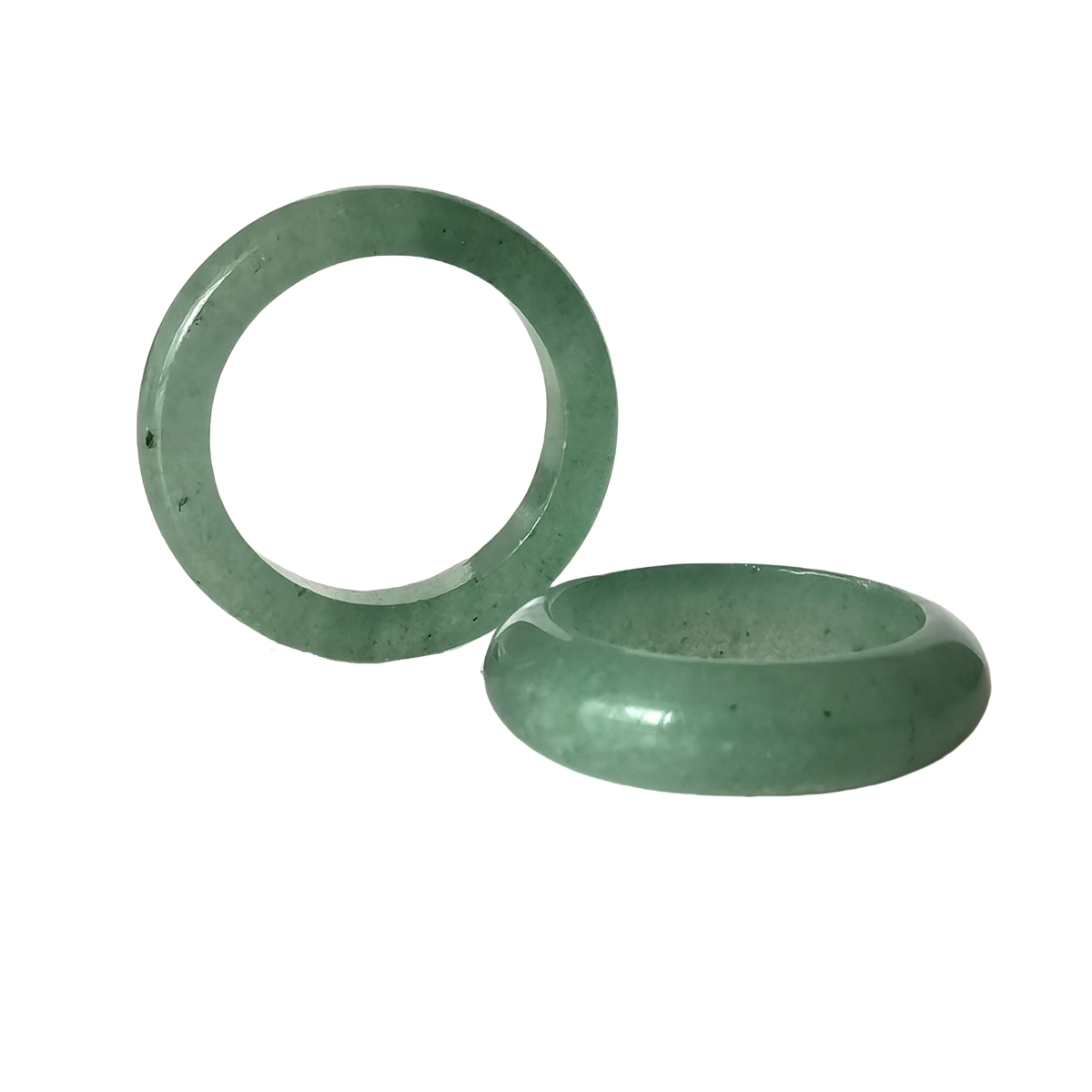 Green Aventurine  Band Rings 6MM Thickness  Natural Vintage Knuckle Stackable Finger Round Donut Ring for Women Girls