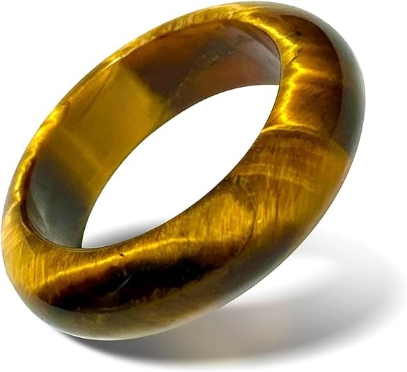 6MM Thickness Natural Domed Gemstone Band Rings  Diameter 16-18mm Vintage Knuckle Stackable Finger Round Donut Ring