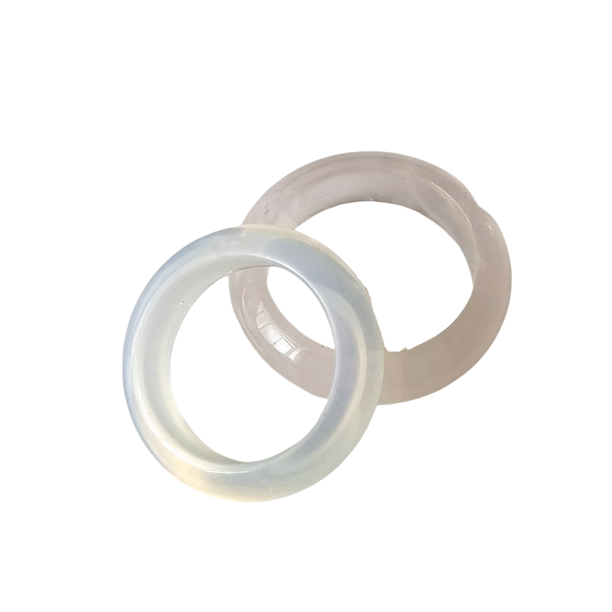 Opalite Band Rings 6MM Thickness  Natural Vintage Knuckle Stackable Finger Round Donut Ring for Women Girls
