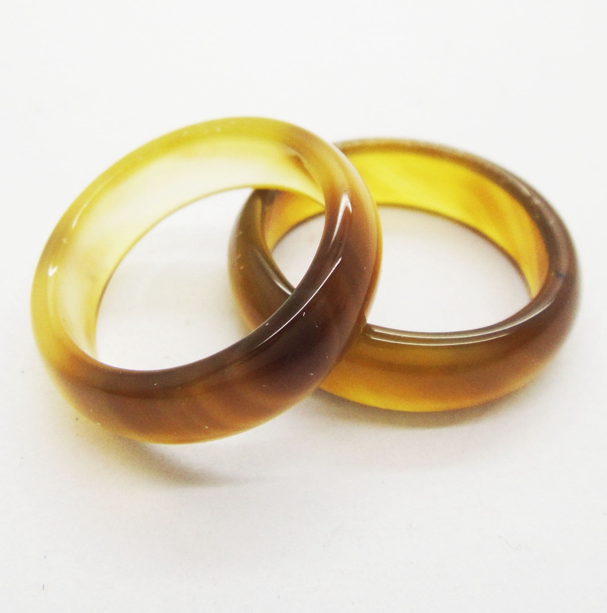6MM Thickness Natural Domed Gemstone Band Rings  Diameter 16-18mm Vintage Knuckle Stackable Finger Round Donut Ring