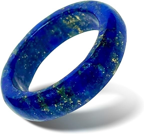6MM Thickness Natural Domed Gemstone Band Rings  Diameter 16-18mm Vintage Knuckle Stackable Finger Round Donut Ring