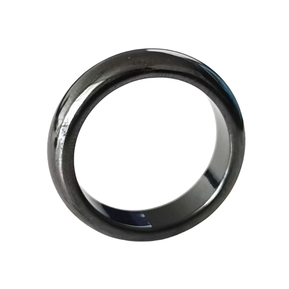Hematite Band Rings 6MM Thickness  Natural Vintage Knuckle Stackable Finger Round Donut Ring for Women Girls