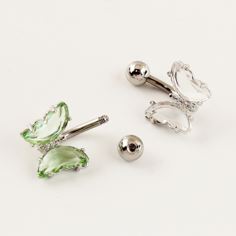 Stainless Steel Cubic Zirconia Barbell Stud Body Belly Navel Piercing Jewelry For Women Girls