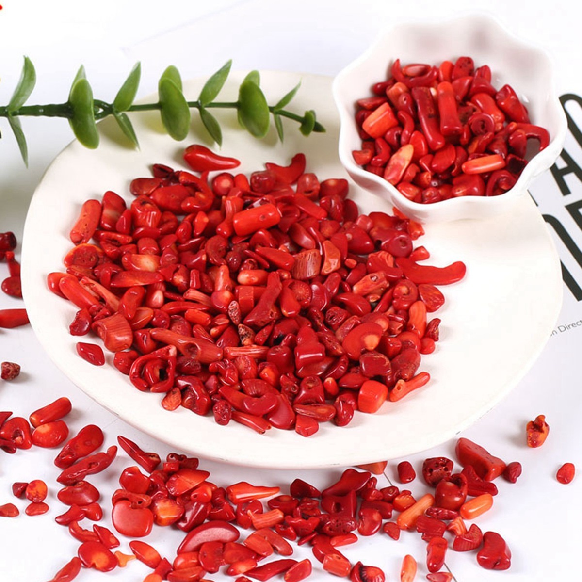 Chip Red Coral Beads for Home Decoration & Decor Making Jewelry 100Gram