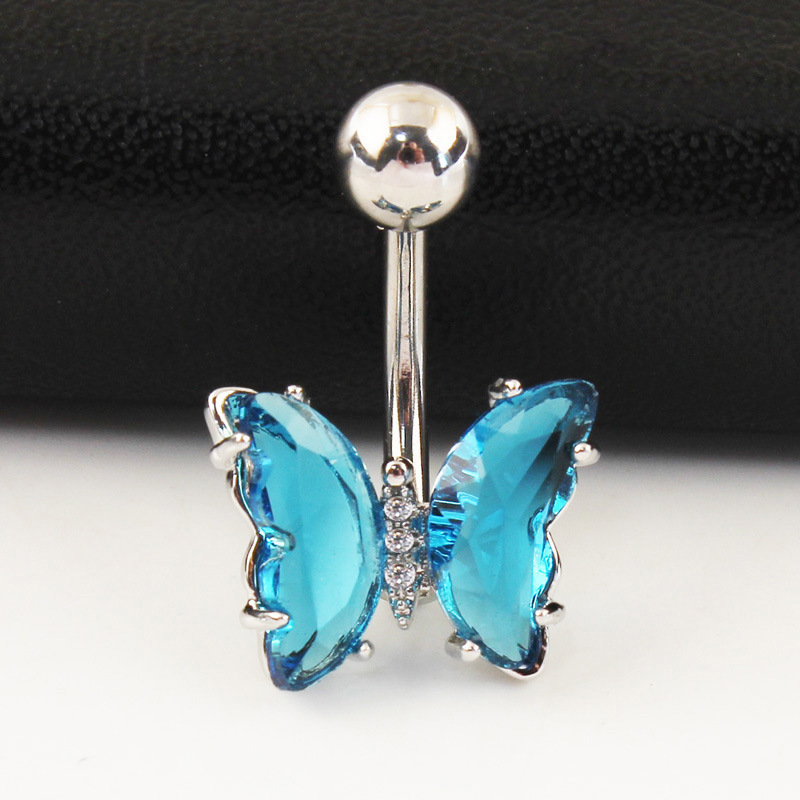 Stainless Steel Cubic Zirconia Barbell Stud Body Belly Navel Piercing Jewelry For Women Girls