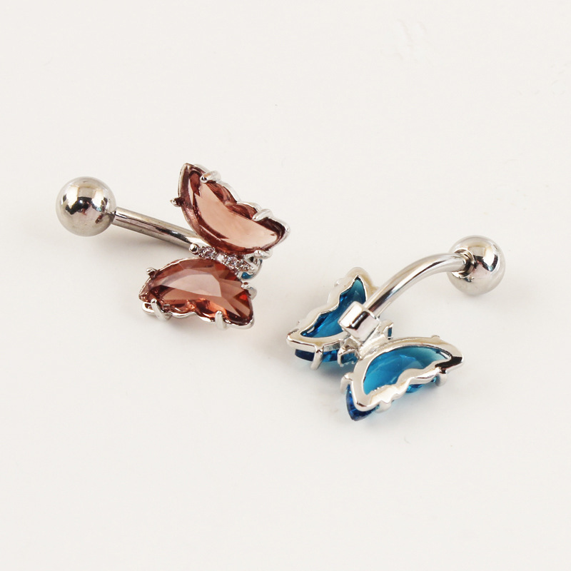Stainless Steel Cubic Zirconia Barbell Stud Body Belly Navel Piercing Jewelry For Women Girls